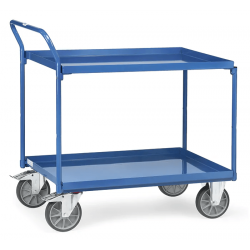 Chariot plateaux tôlés avec rebord et poussée verticale