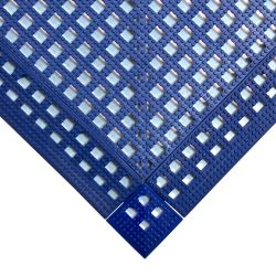 Dalle de sol en PVC souple et drainante - Caillebotis industriels FLEXI-DECK INDUSTRY bleu