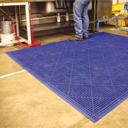 Dalle de sol en PVC souple et drainante - Caillebotis industriels FLEXI-DECK INDUSTRY