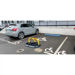 Arceau de parking haute visibilité sur socle en caoutchouc | Equipement de parking et de voirie