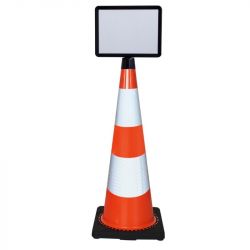 Cone de signalisation avec panneau d'affichage A4