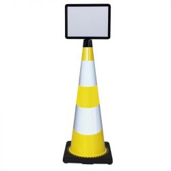 Cone de signalisation avec panneau d'affichage A4