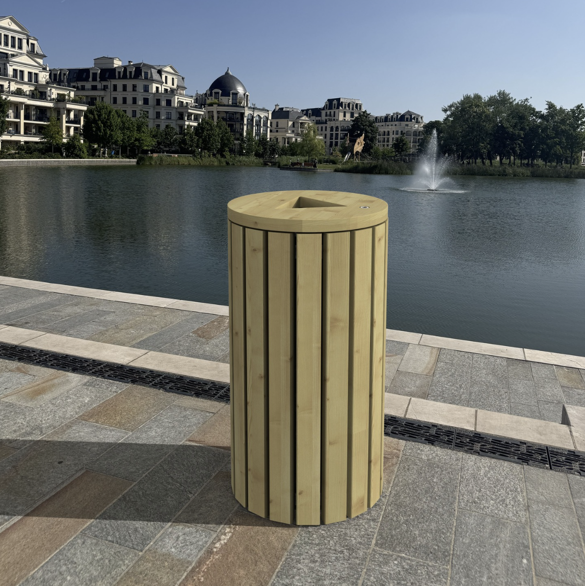 corbeille en bois traité classe 4 en zone urbaine