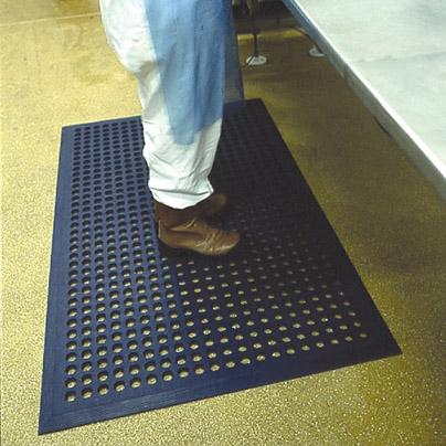 Tapis antidérapant et antifatigue en caoutchouc nitrile Worksafe bleu